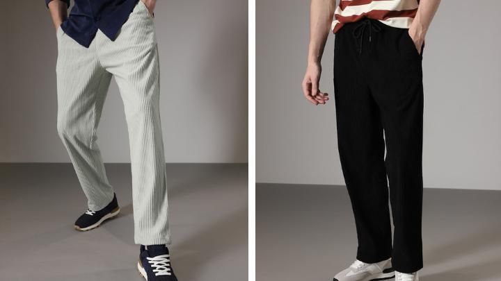 Combo of 2 Men's  Fabric Stylish Pants