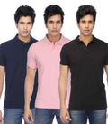 Poly Cotton Solid Half Sleeves Mens Polo T-shirt (Pack of 3)