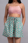 Printed Teal Shorts