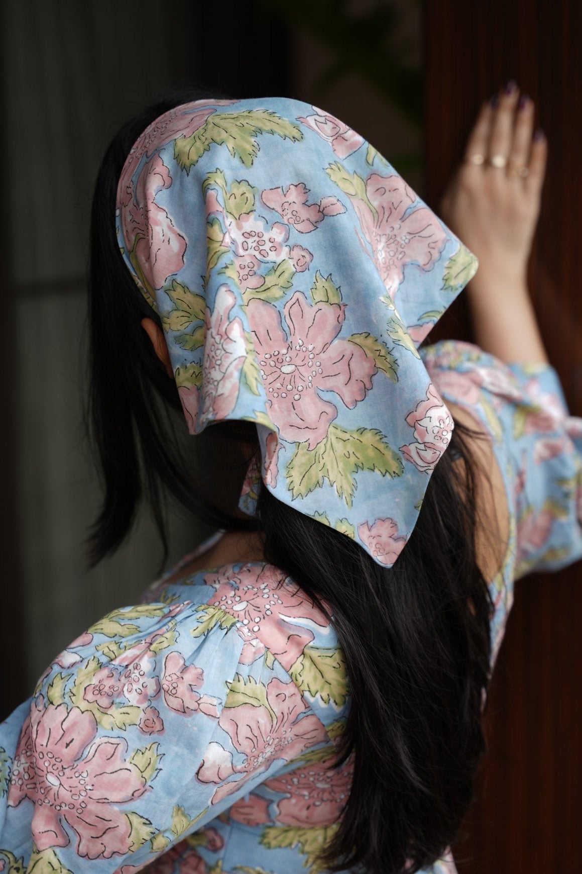 Blue & Pink Floral Bandana