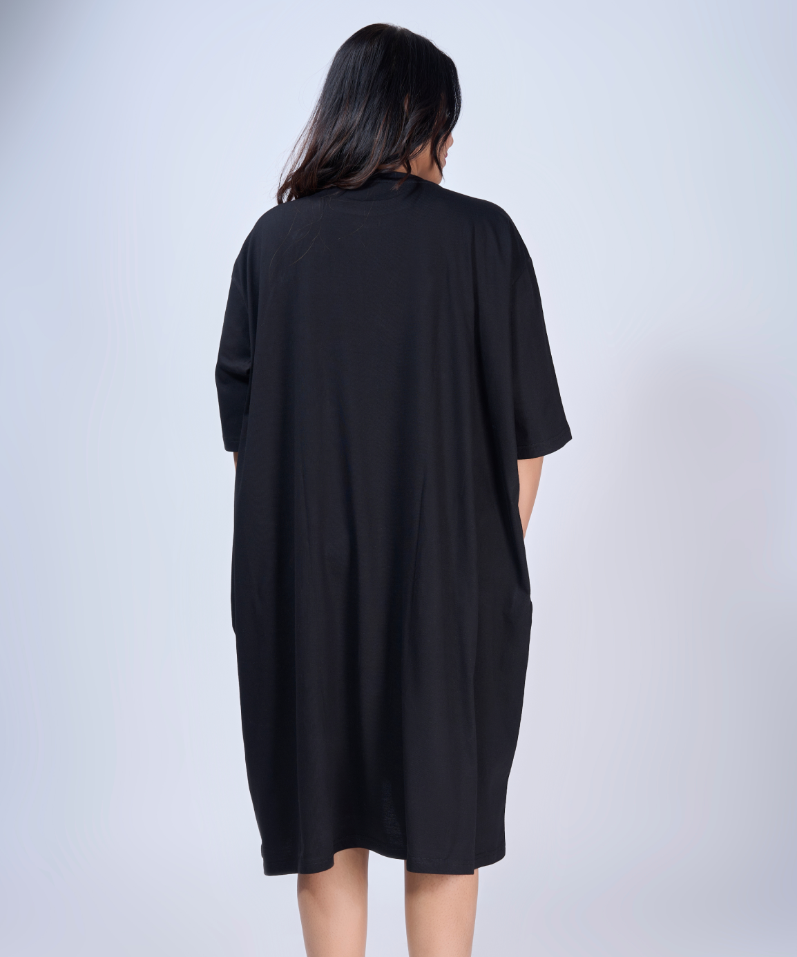 Black Feeding Oversized Pocket Tees (With Button)