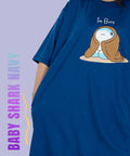 Baby Shark Navy Oversized Pocket Tee