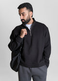 Step-Out Half-Zip Sweatshirt — Black