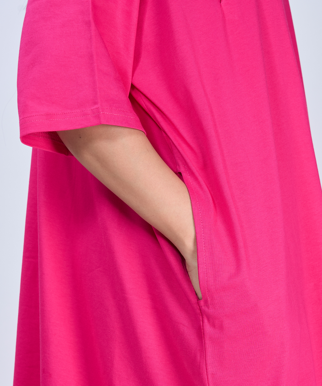 Extra Pink Feeding Oversized Pocket Tees (With Zip)