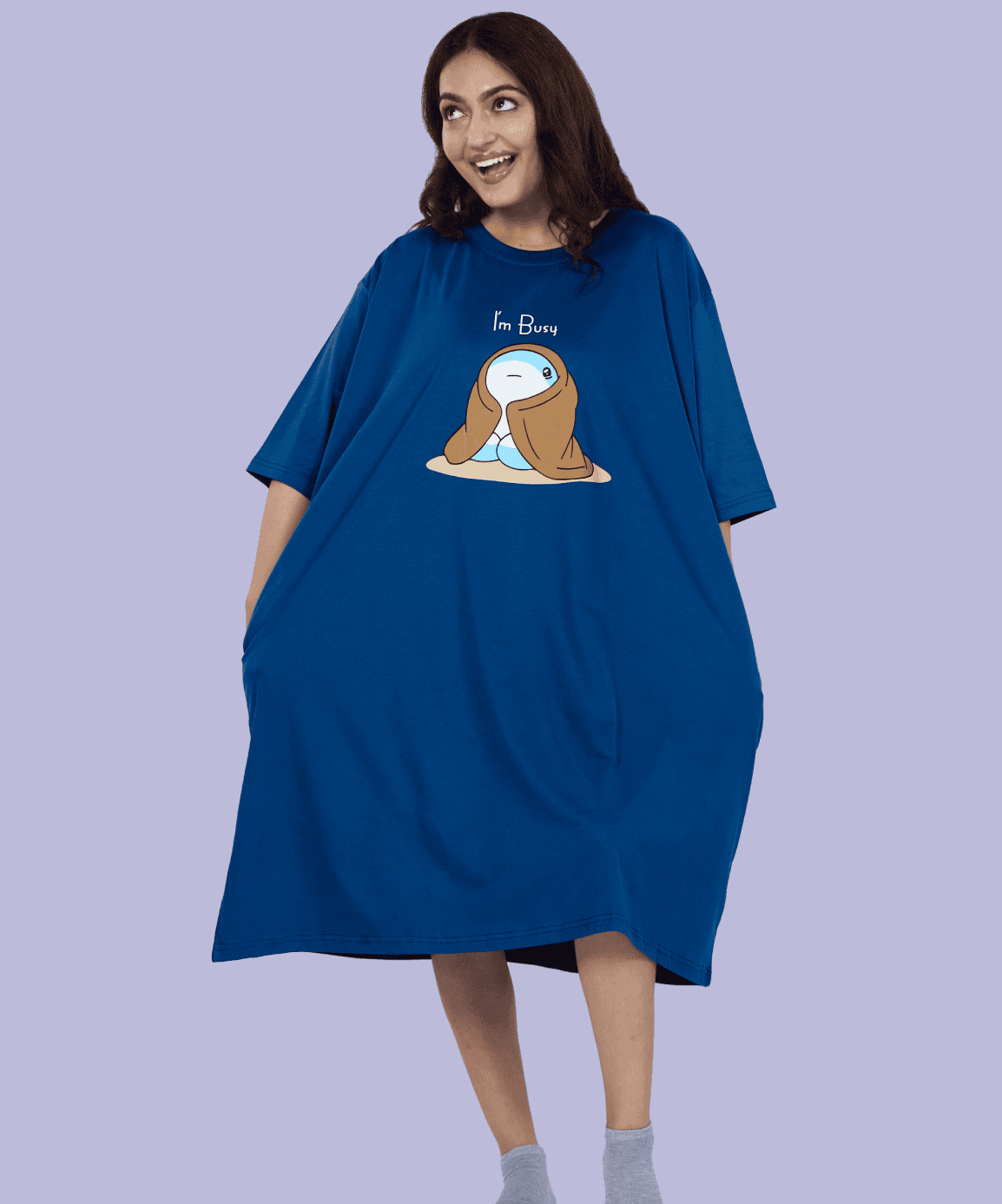 Baby Shark Navy Oversized Pocket Tee
