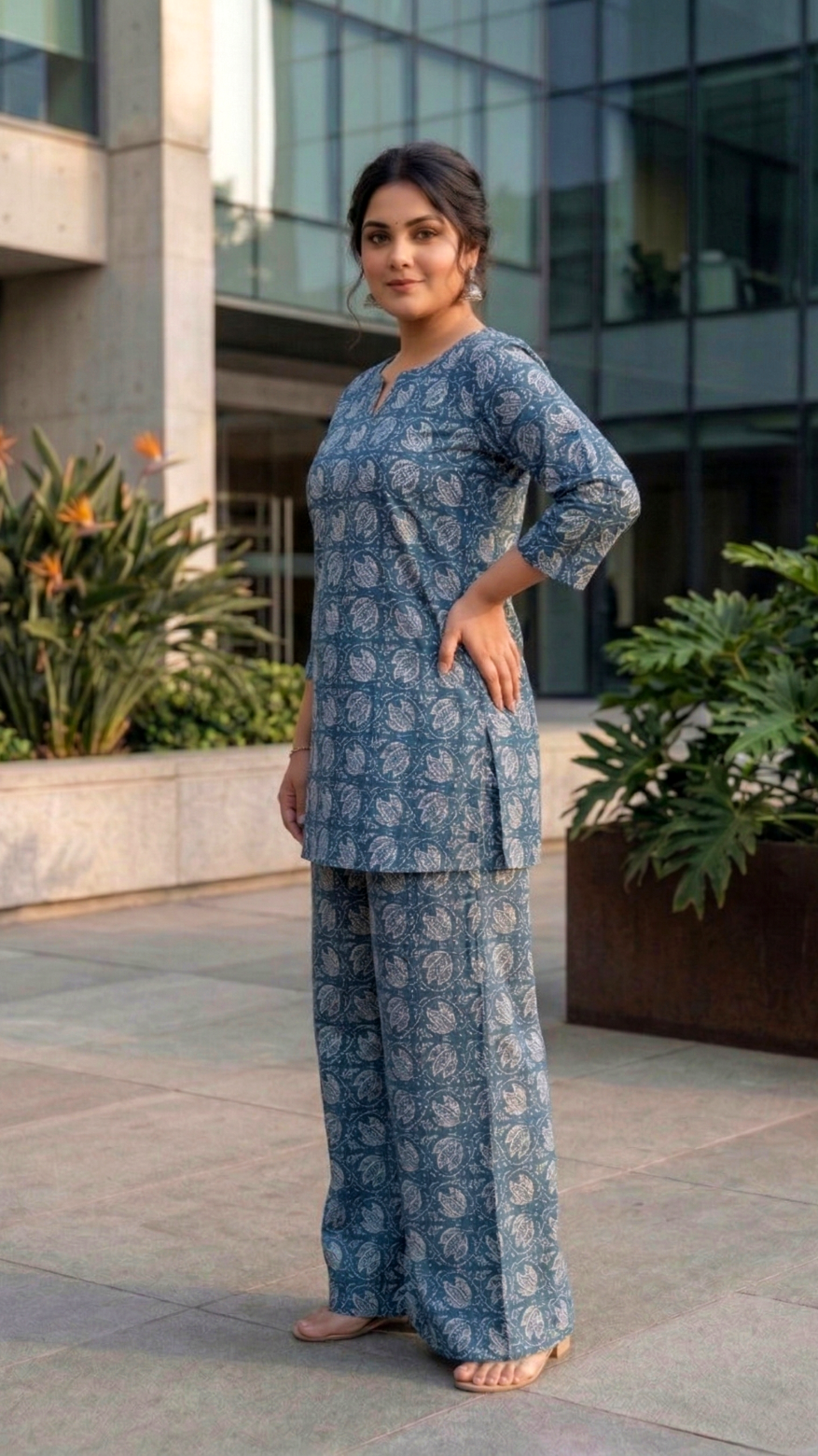 Plus Size Printed Cotton Co-Ord Set for Women – Stylish Cool Co-Ord Set