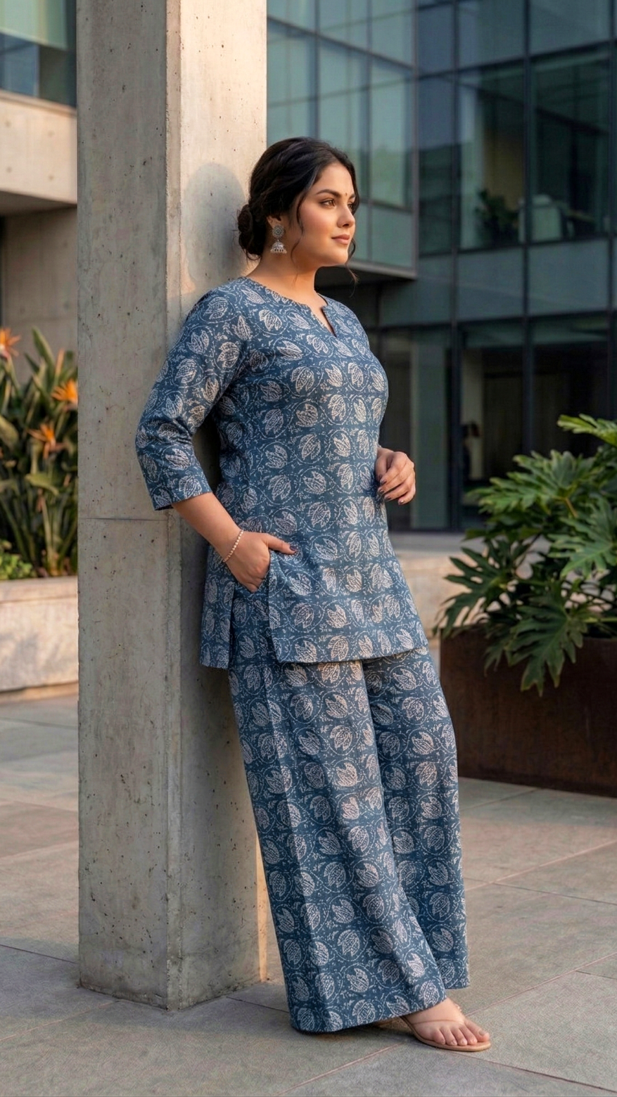 Plus Size Printed Cotton Co-Ord Set for Women – Stylish Cool Co-Ord Set