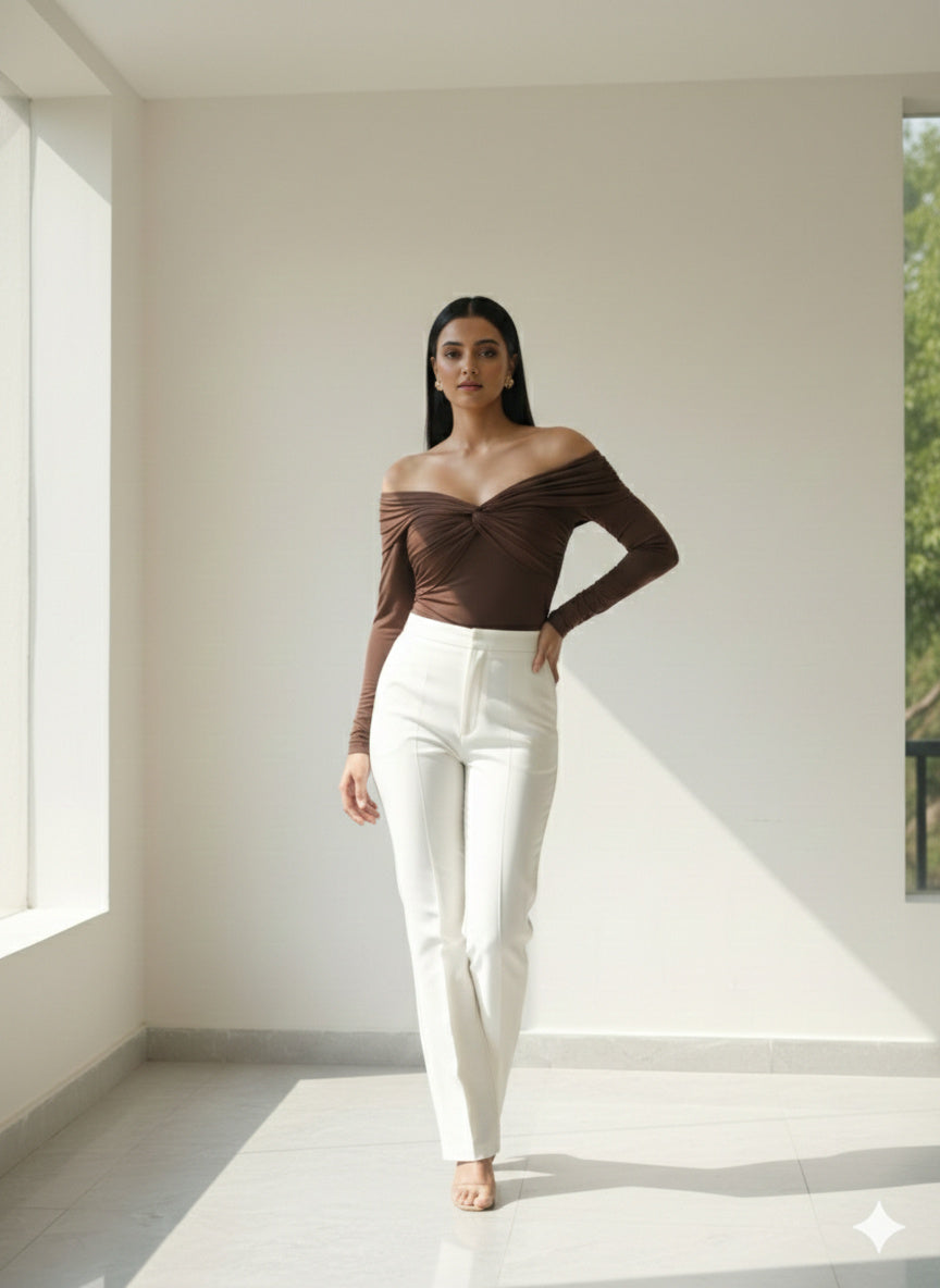 Twist Front Off-Shoulder Top