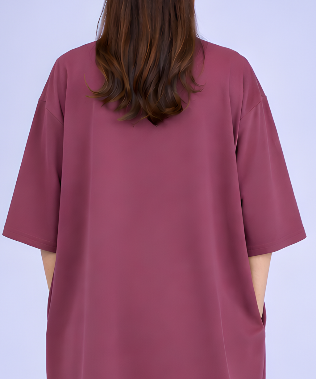 Rose Feeding Oversized Pocket Tees (With Full Zip)