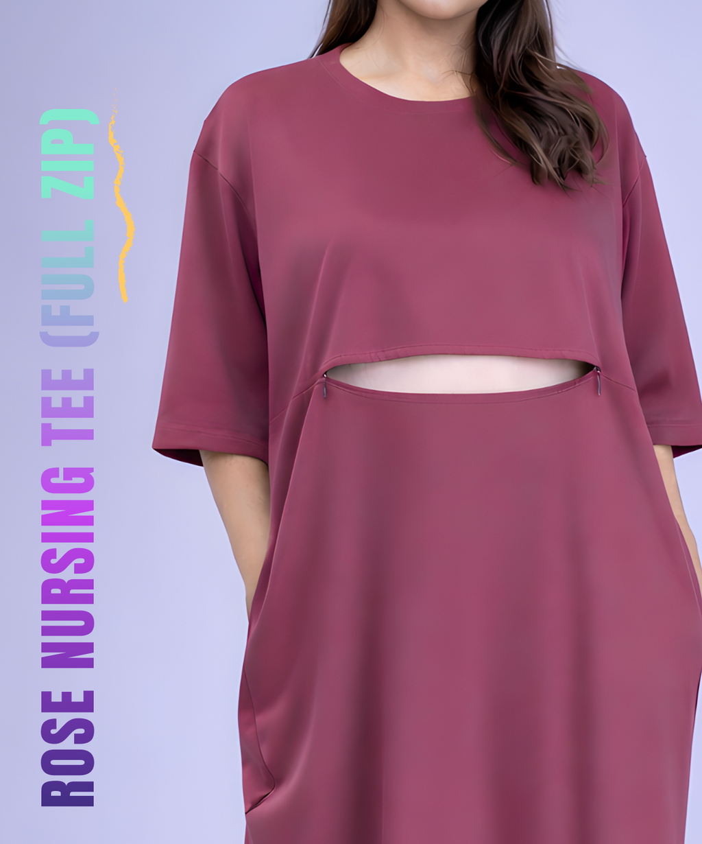 Rose Feeding Oversized Pocket Tees (With Full Zip)