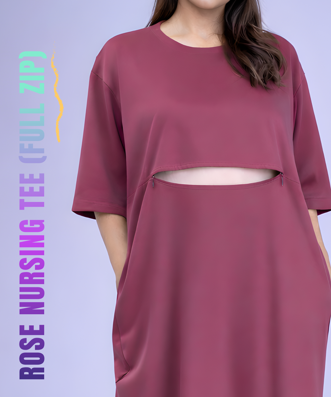 Rose Feeding Oversized Pocket Tees (With Full Zip)