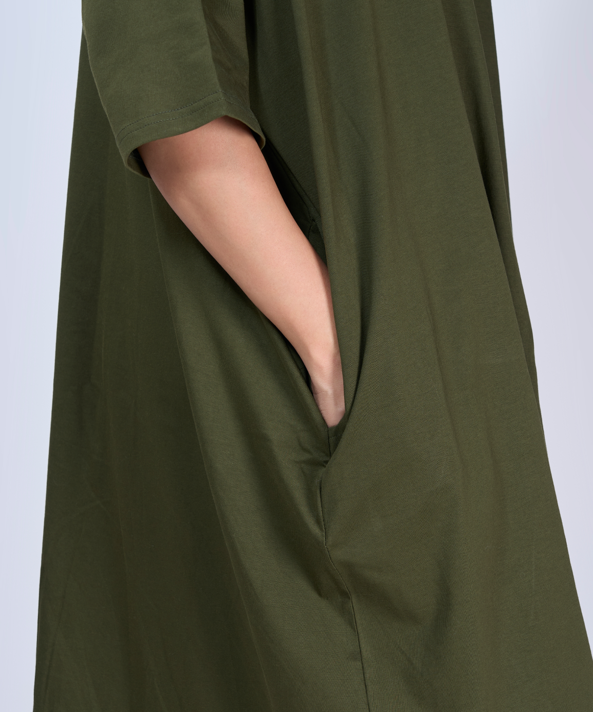 Olive Feeding Oversized Pocket Tees (With Button)