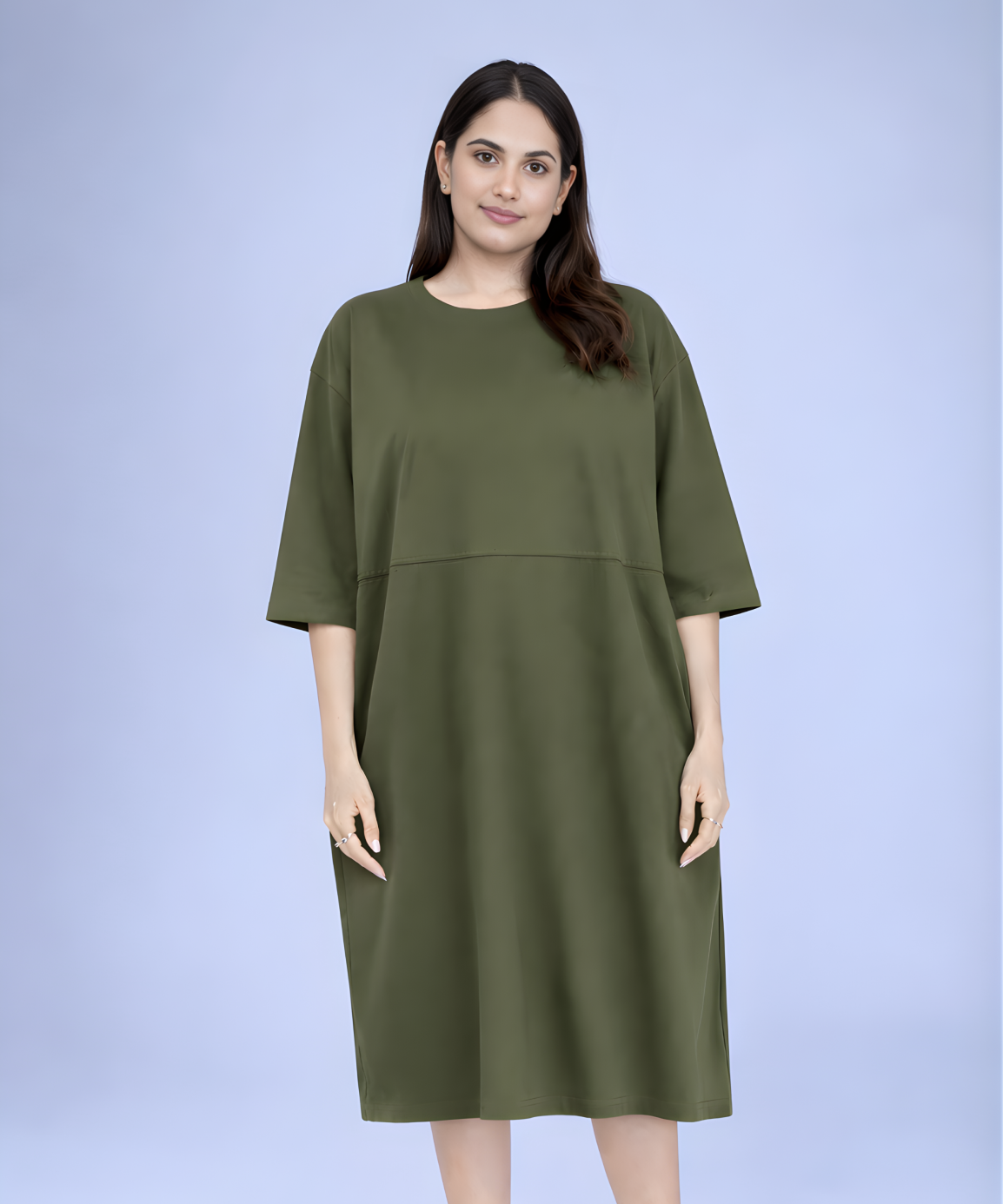 Olive Feeding Oversized Pocket Tees (With Full Zip)