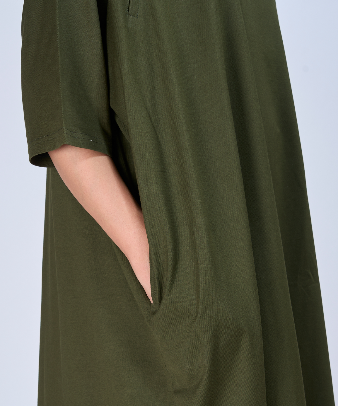 Olive Feeding Oversized Pocket Tees (With Zip)