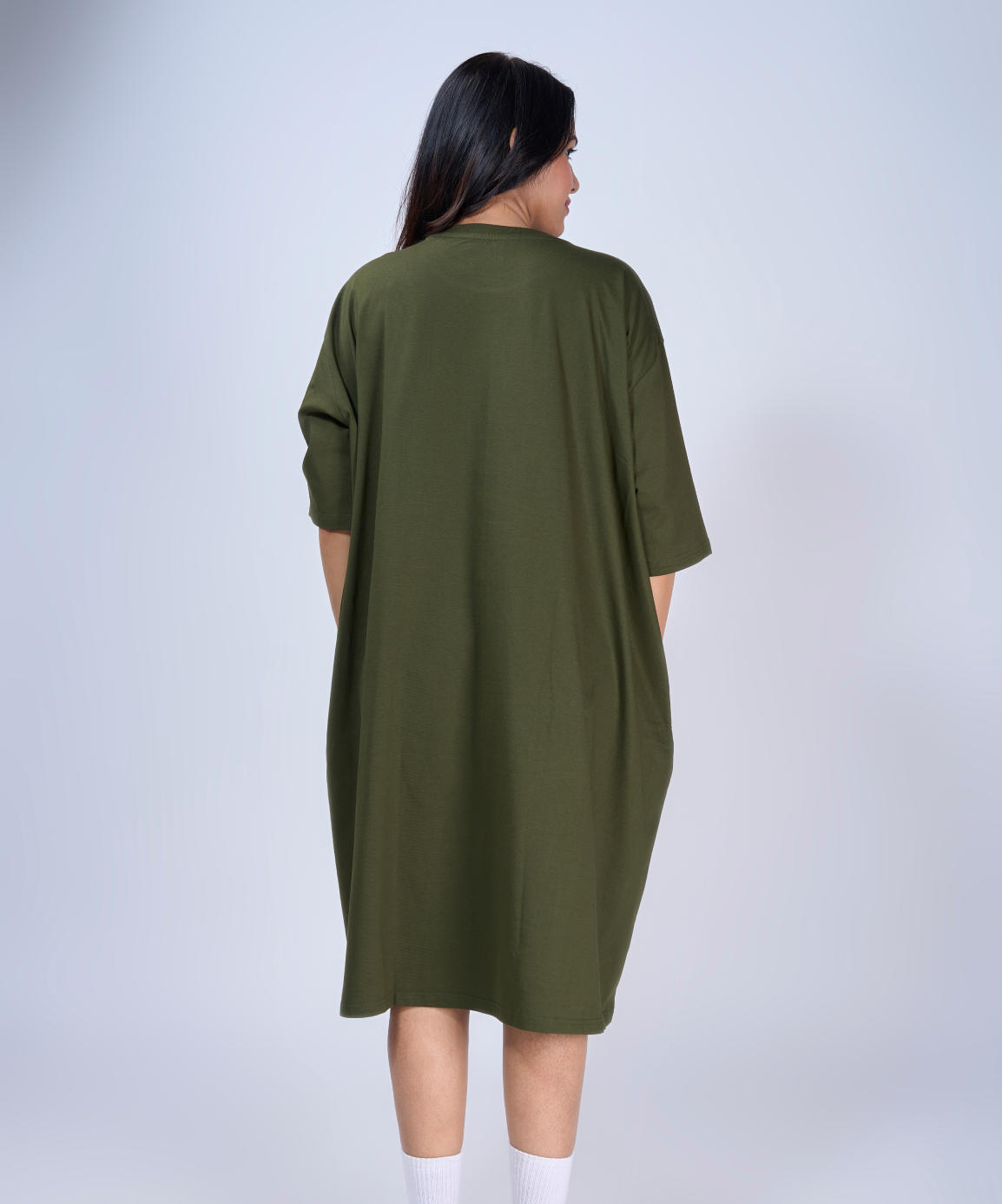 Olive Feeding Oversized Pocket Tees (With Zip)