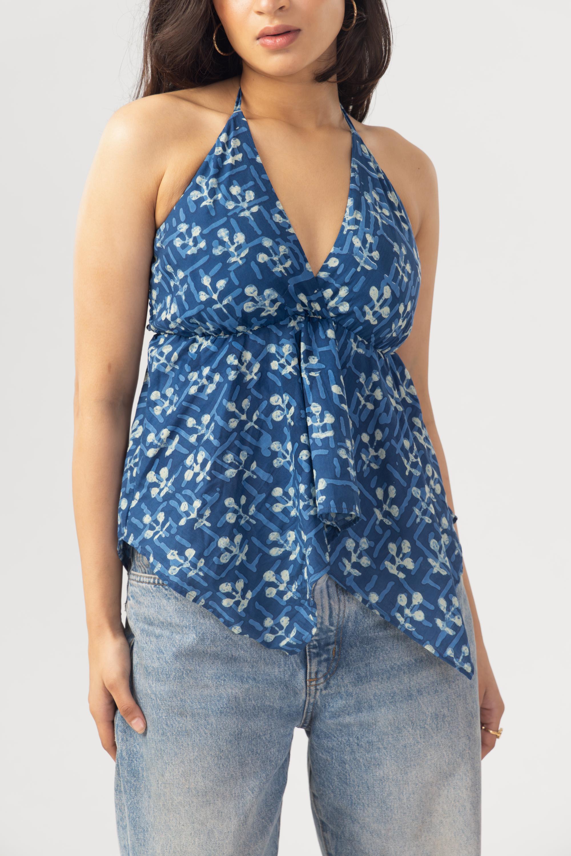 Myra Top - Indigo Ajrakh