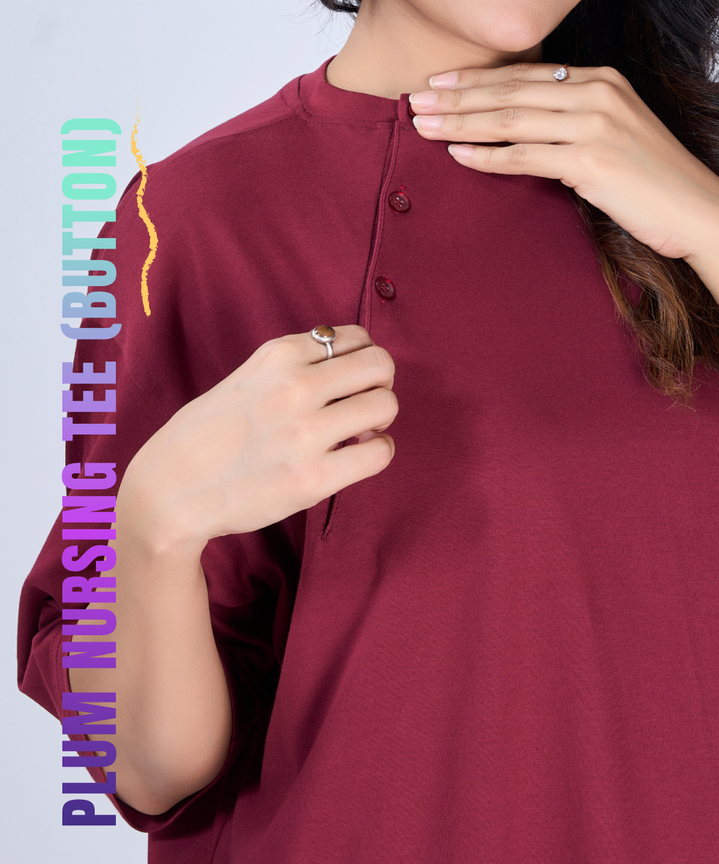Plum Feeding Oversized Pocket Tees (With Button)