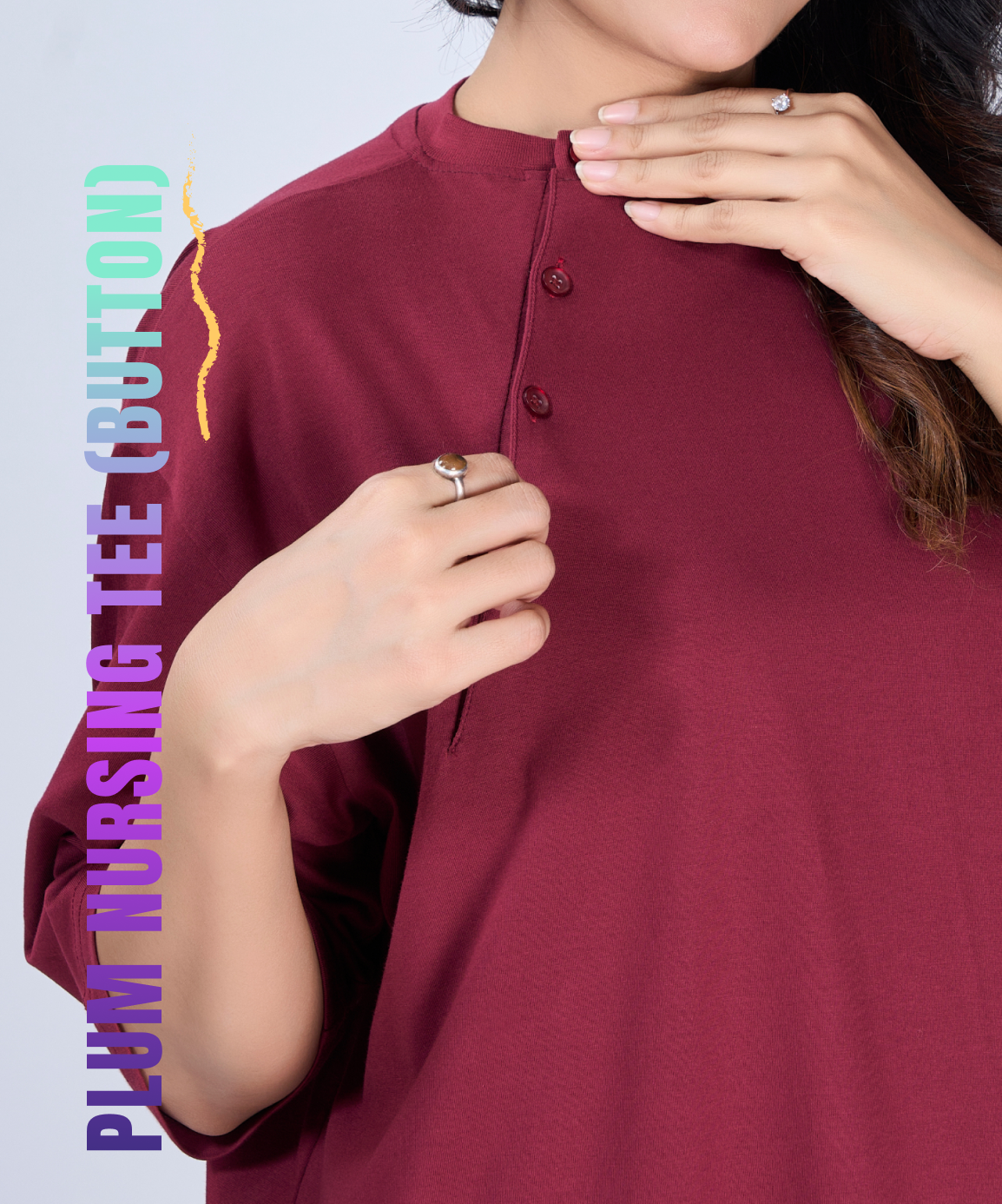 Plum Feeding Oversized Pocket Tees (With Button)