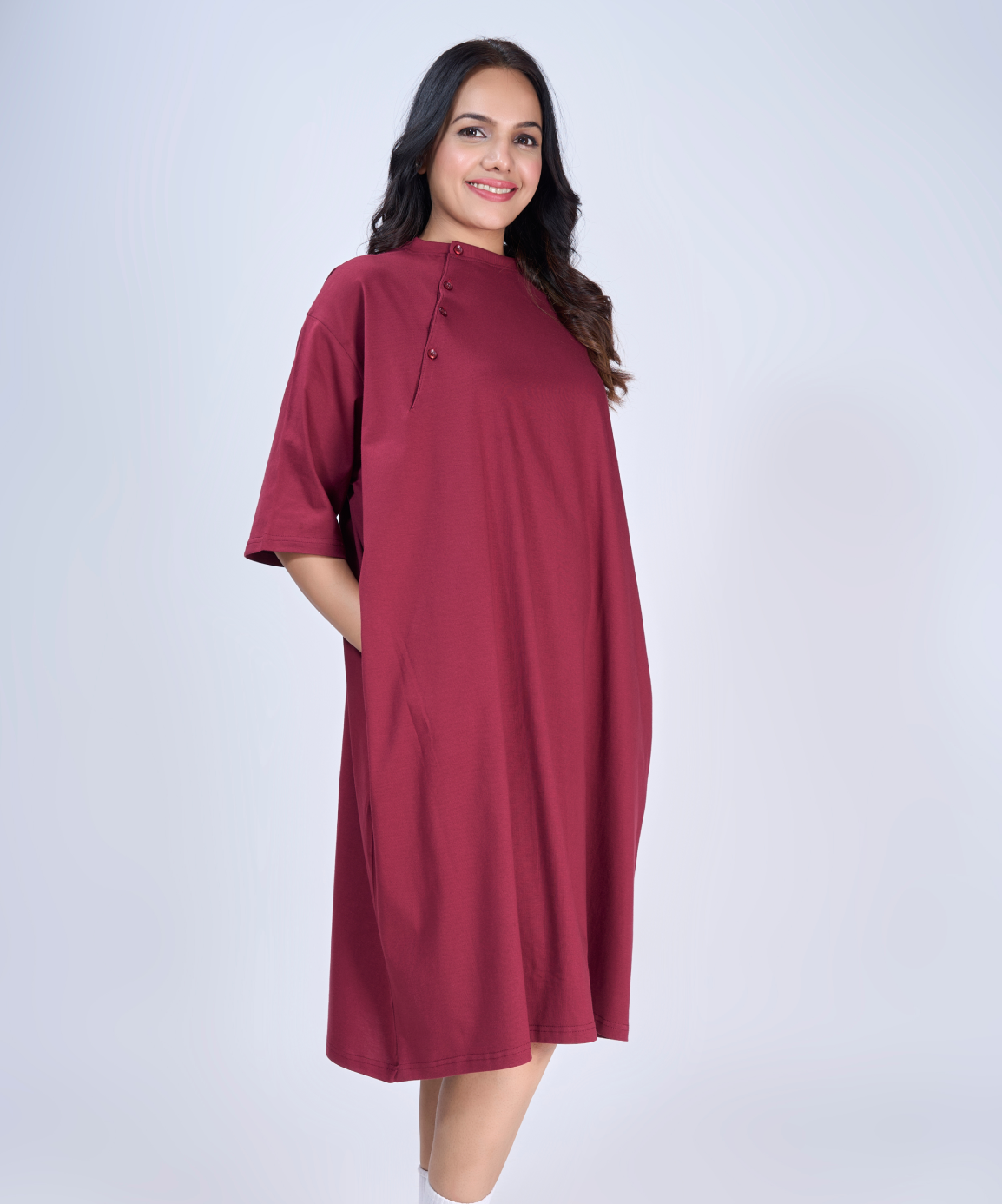 Plum Feeding Oversized Pocket Tees (With Button)