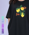 Sour Side Black Oversized Pocket Tee