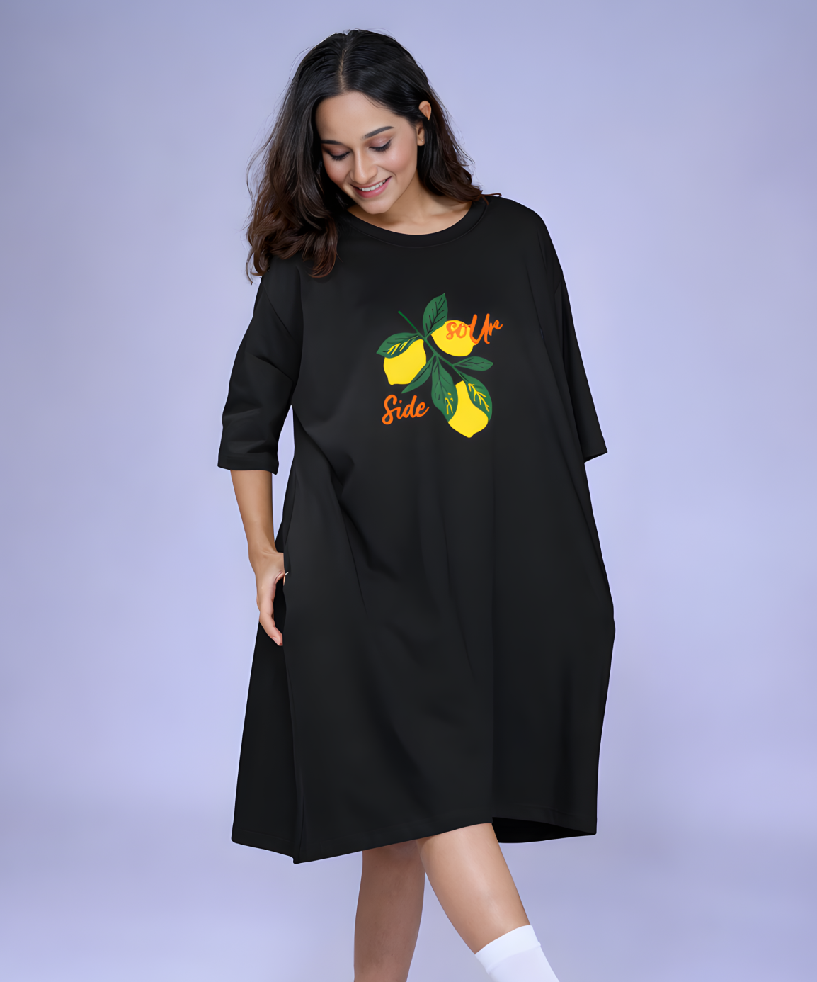 Sour Side Black Oversized Pocket Tee