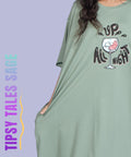 Tipsy Tales Sage Oversized Pocket Tee