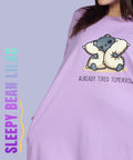 Sleepy Bean Lilac Oversized Pocket Tee