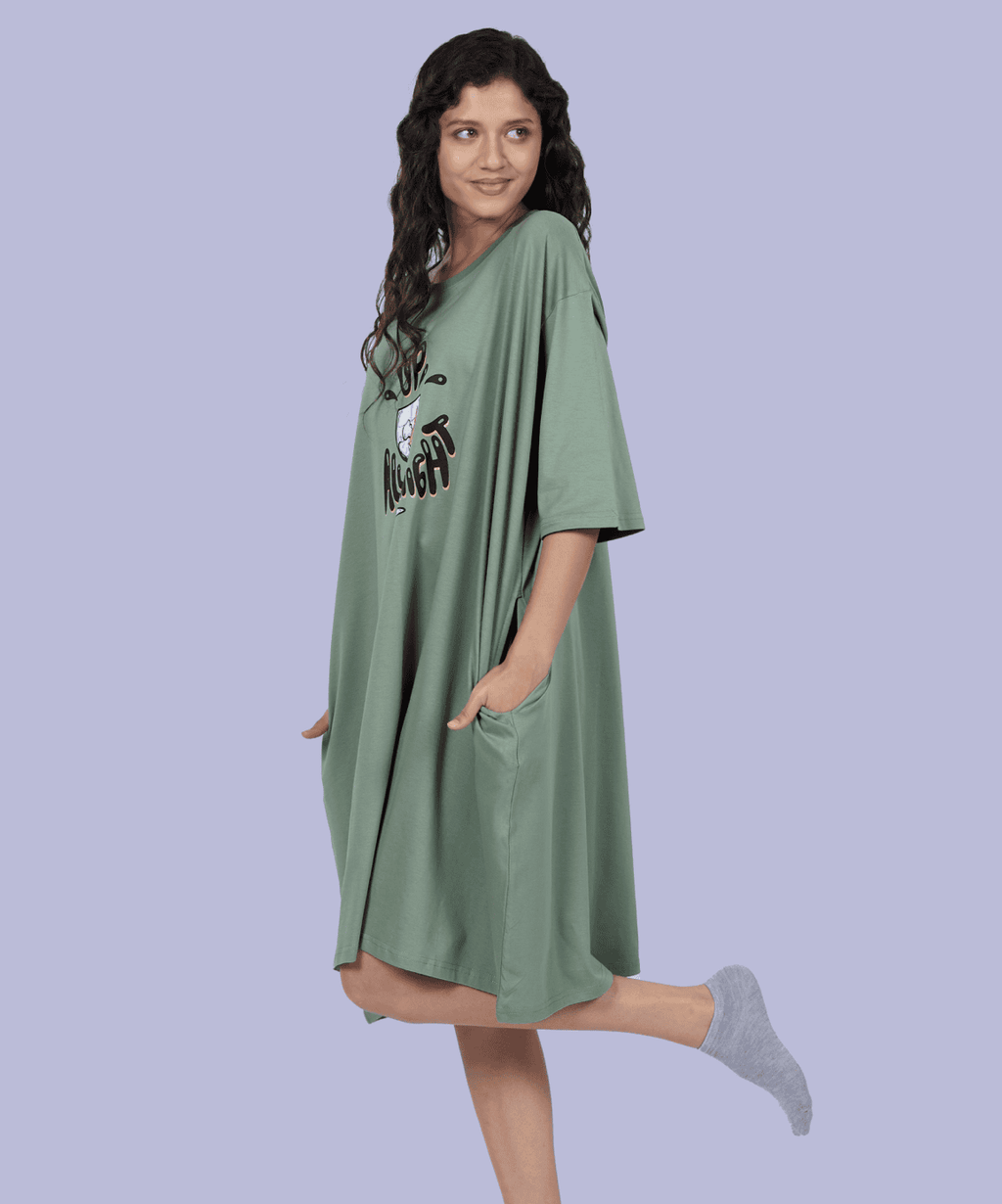 Tipsy Tales Sage Oversized Pocket Tee