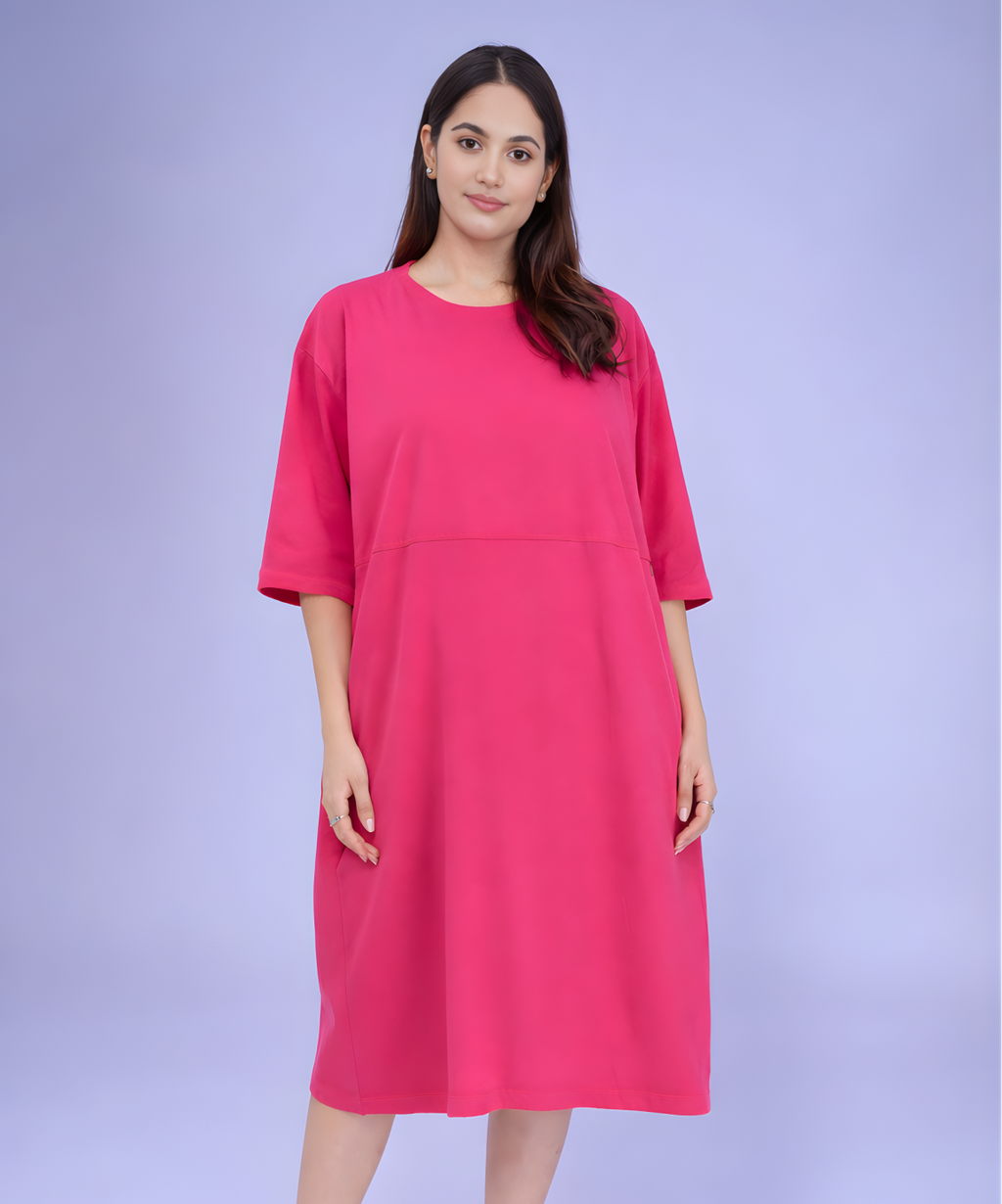 Extra Pink Feeding Oversized Pocket Tees (With Full Zip)