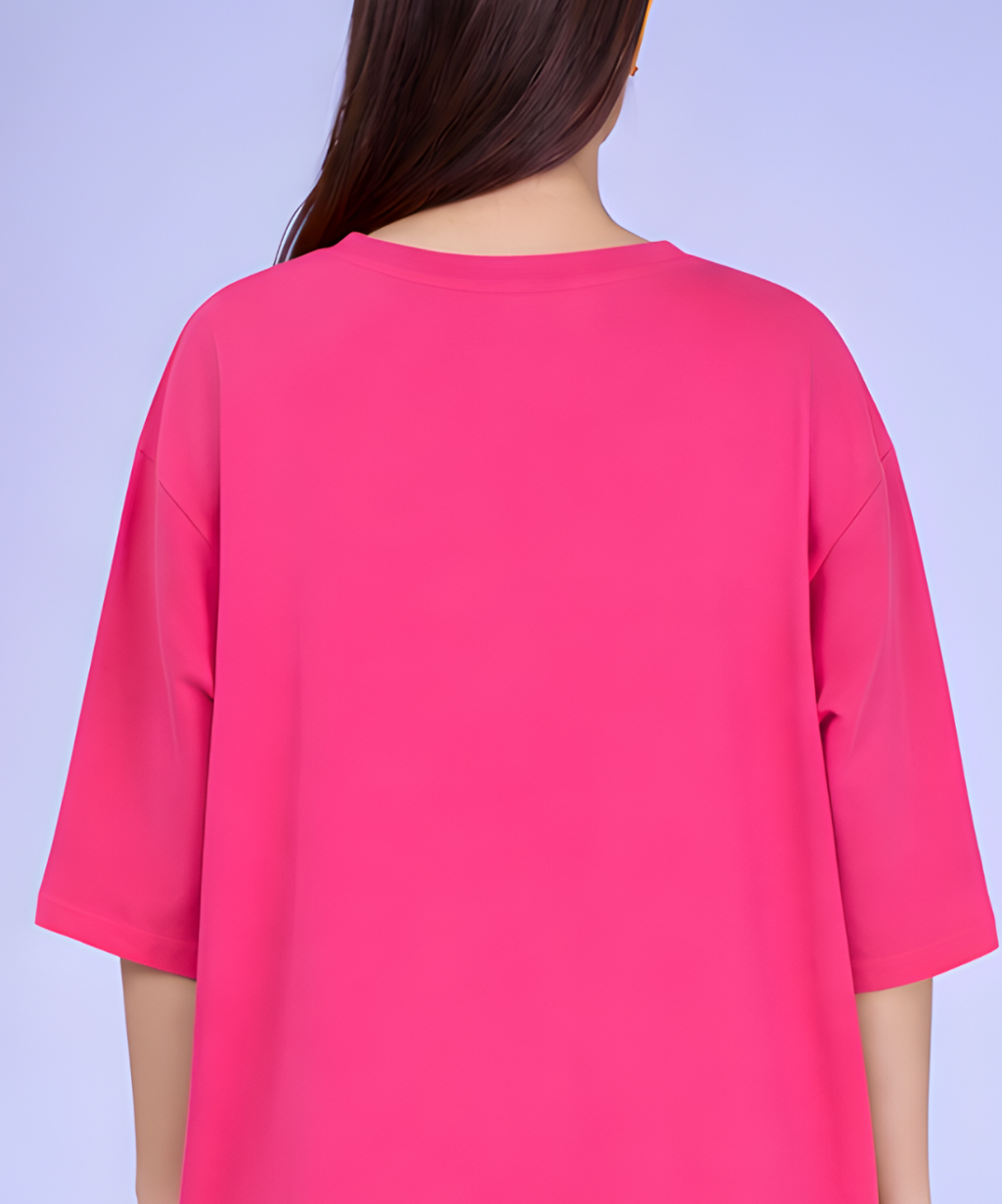 Extra Pink Feeding Oversized Pocket Tees (With Full Zip)